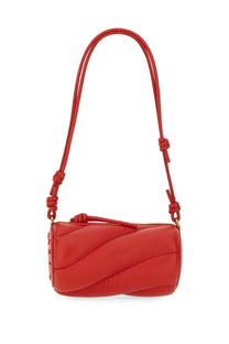 Fiorucci women’s mini mella bag red vibrant quilted leather crossbody with knotted strap and gold-tone hardware