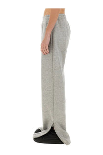 Fiorucci women’s gray heathered sweatpants with relaxed fit and zipper detail at the cuffs