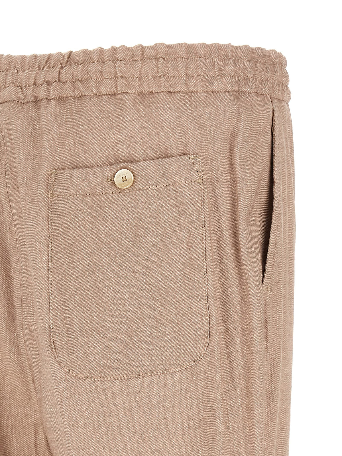 ETRO Flamed Linen Joggers Beige