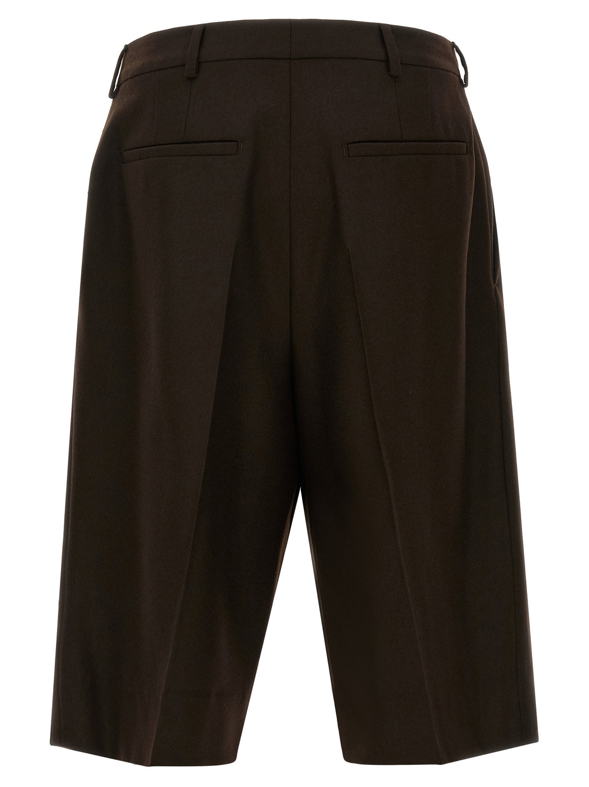 Saint Laurent Flannel Bermuda Shorts Brown