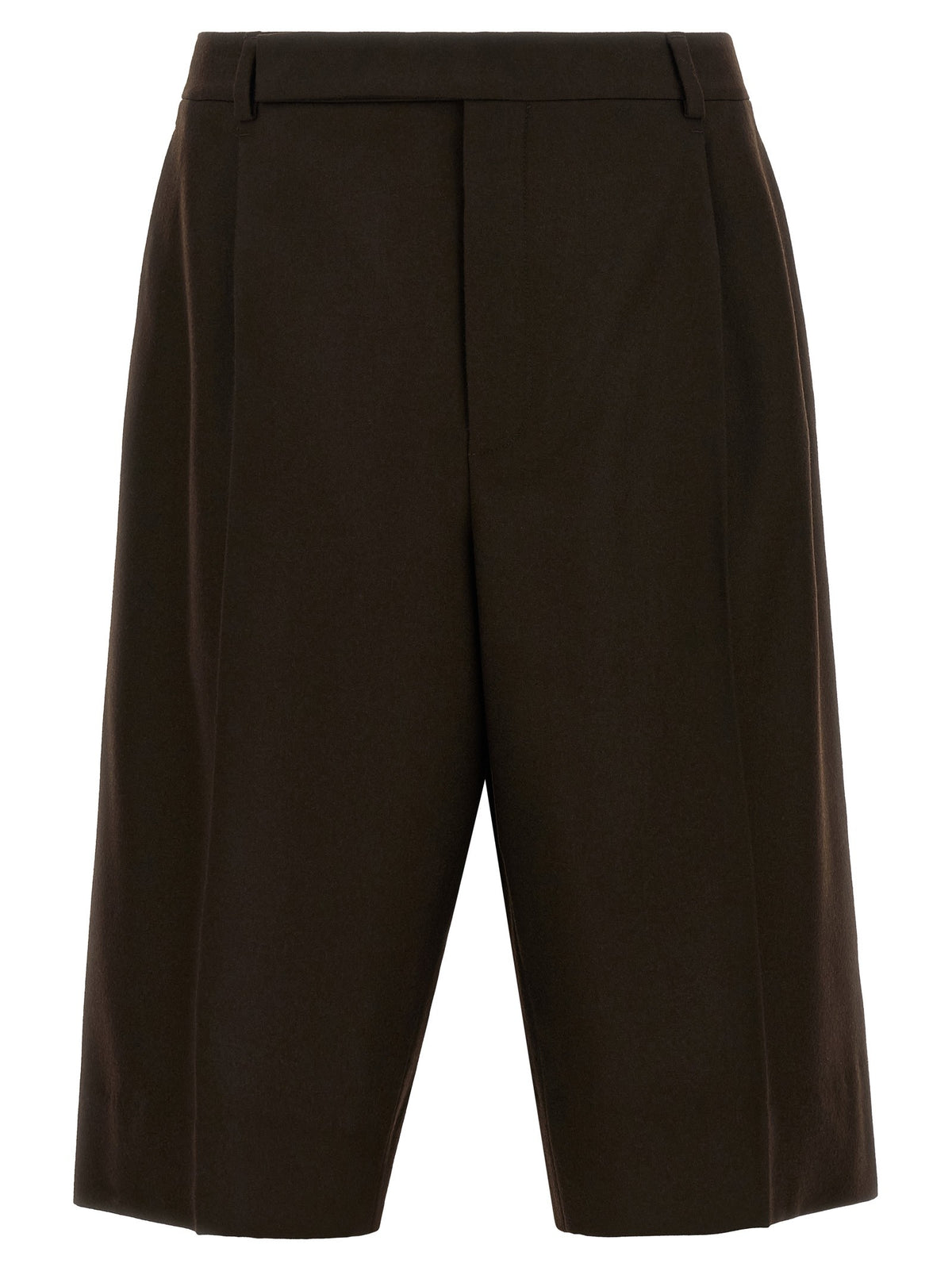 Saint Laurent Flannel Bermuda Shorts Brown