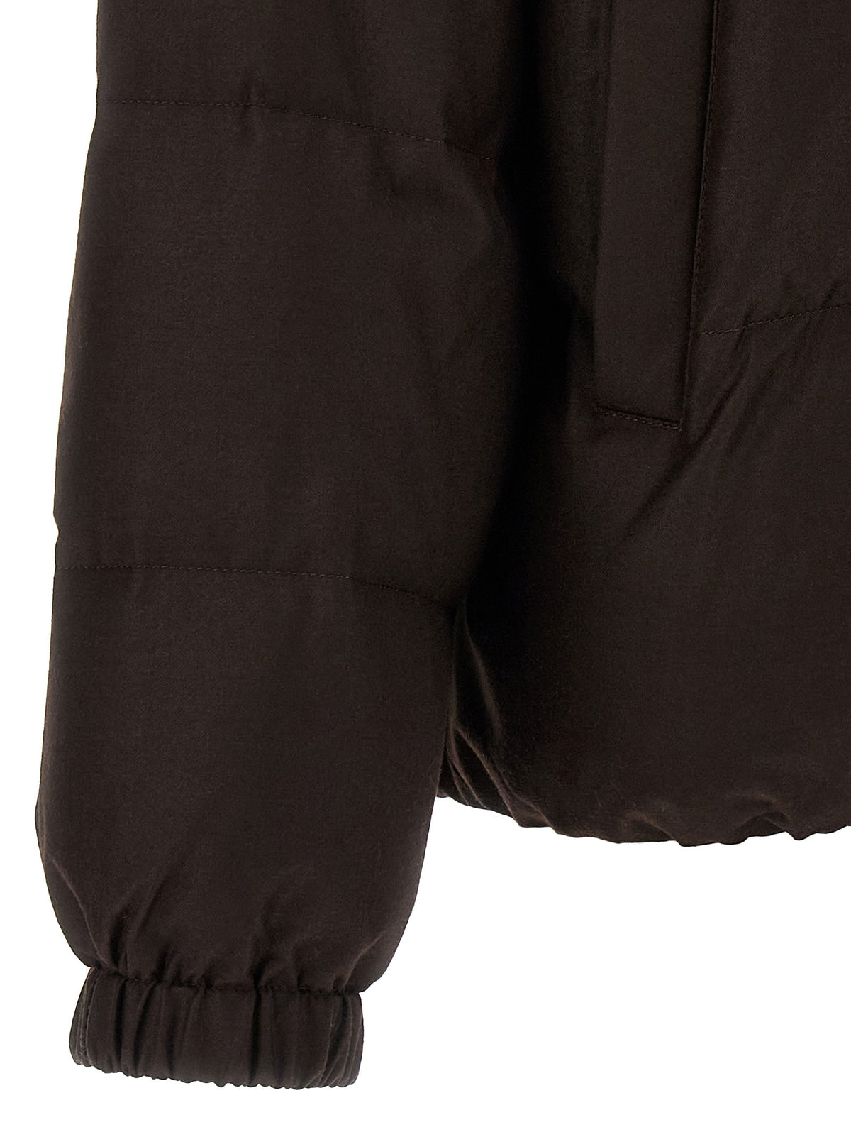 Yves Salomon Flannel Down Jacket Brown