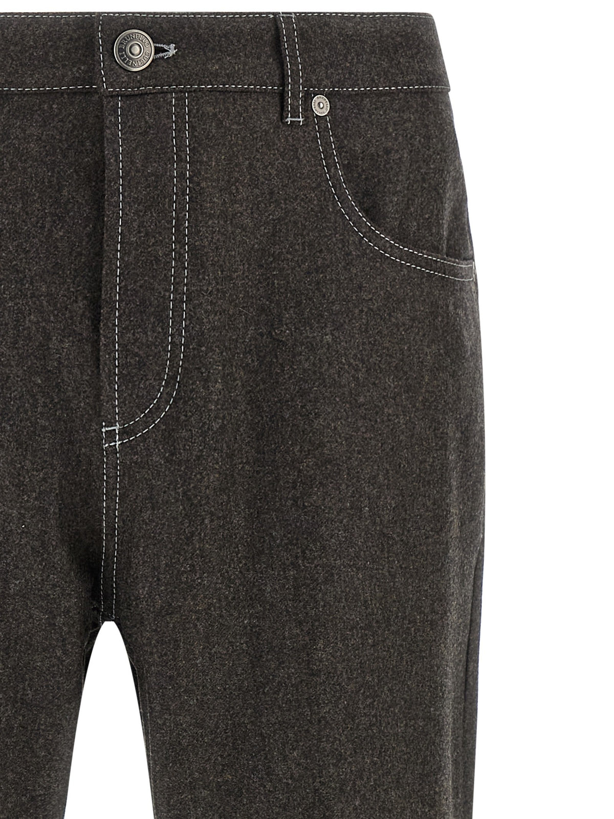Brunello Cucinelli Flannel Pants Grey, view 3