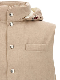 Brunello Cucinelli Flannel Vest Beige, view 4