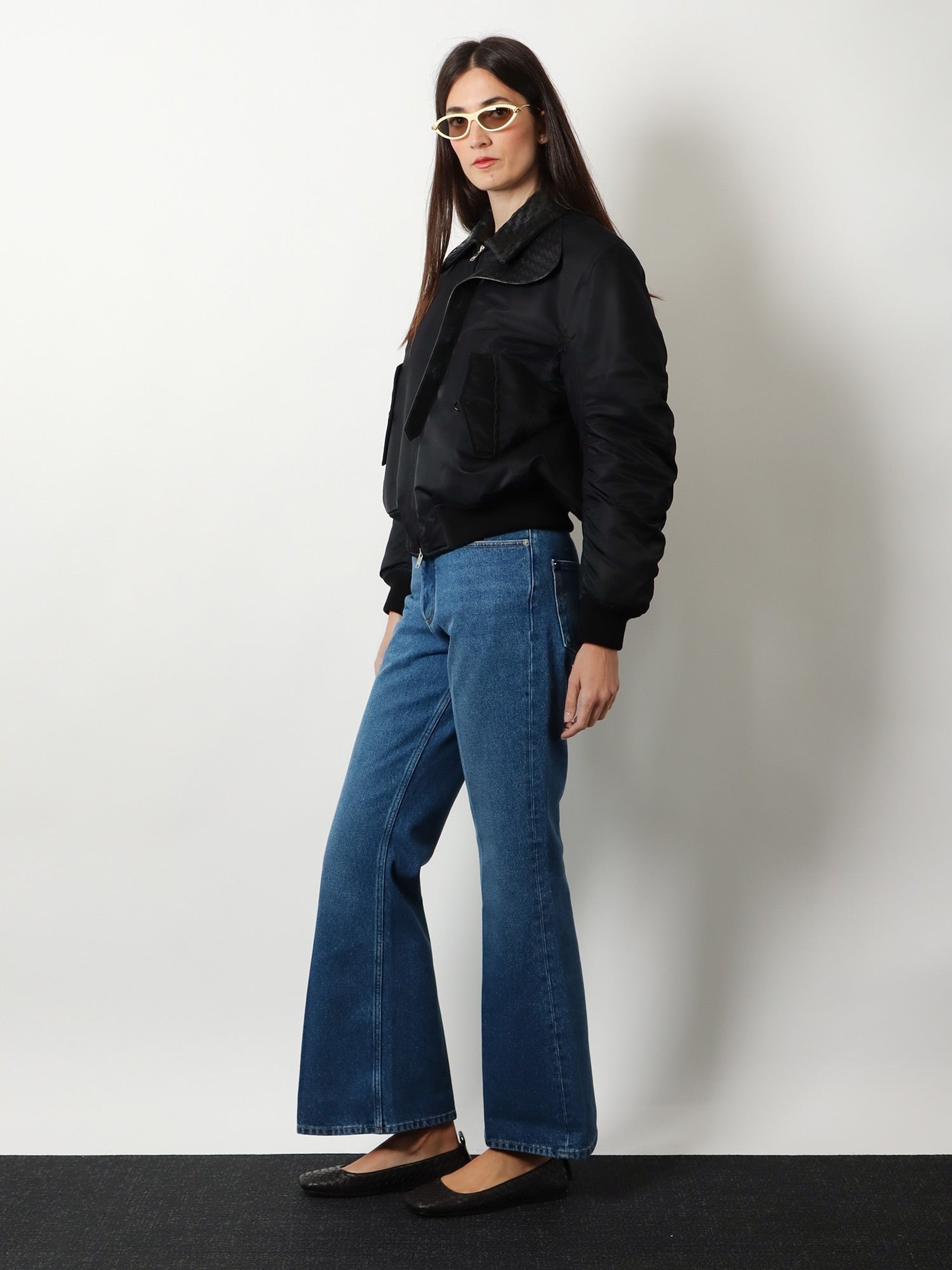 Bottega Veneta Women's Flared Cotton Jeans Blue