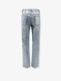 Tonywack Men's Flared Leg Cotton Jeans Blue