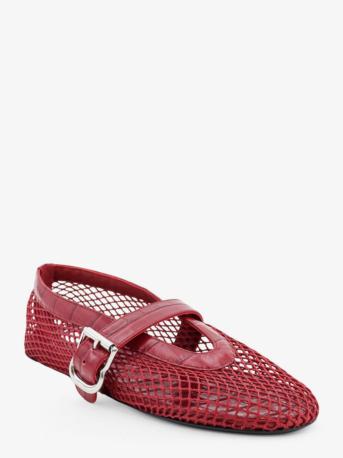 ALAÏA Women's Flat Leather Ballerinas Pink, view 2