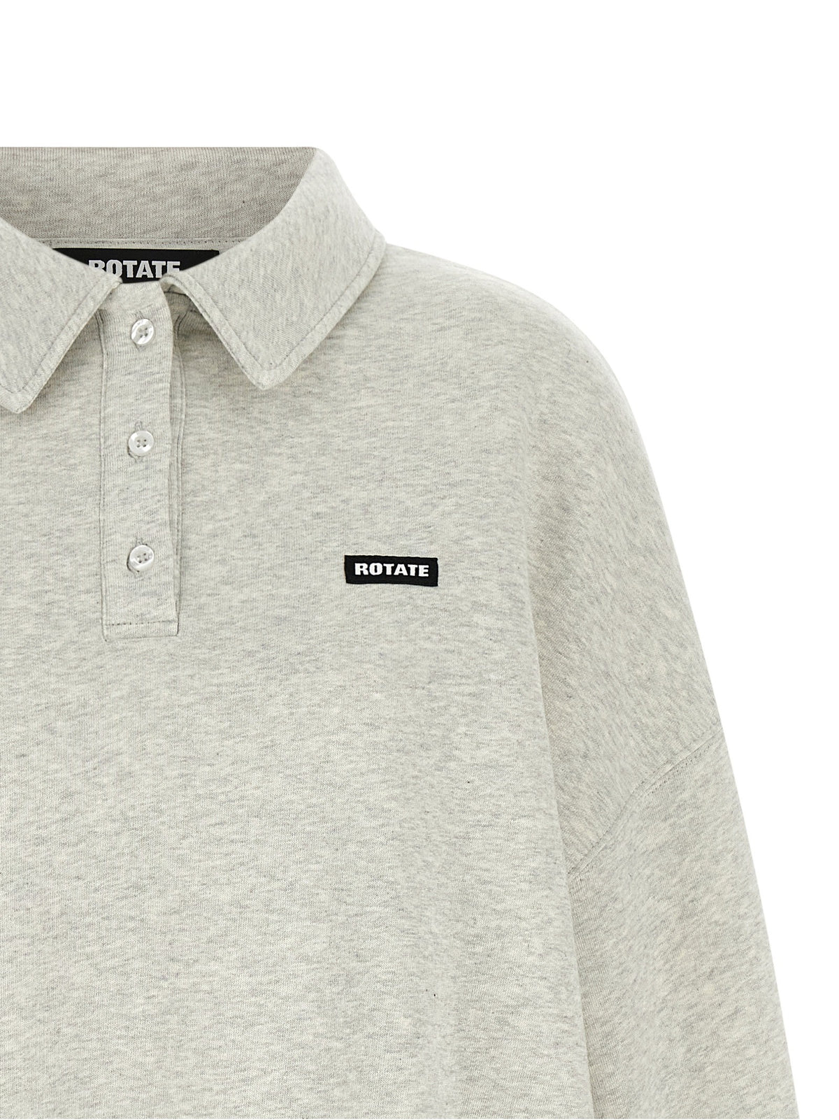 ROTATE Birger Christensen Fleece Polo Shirt White, view 3