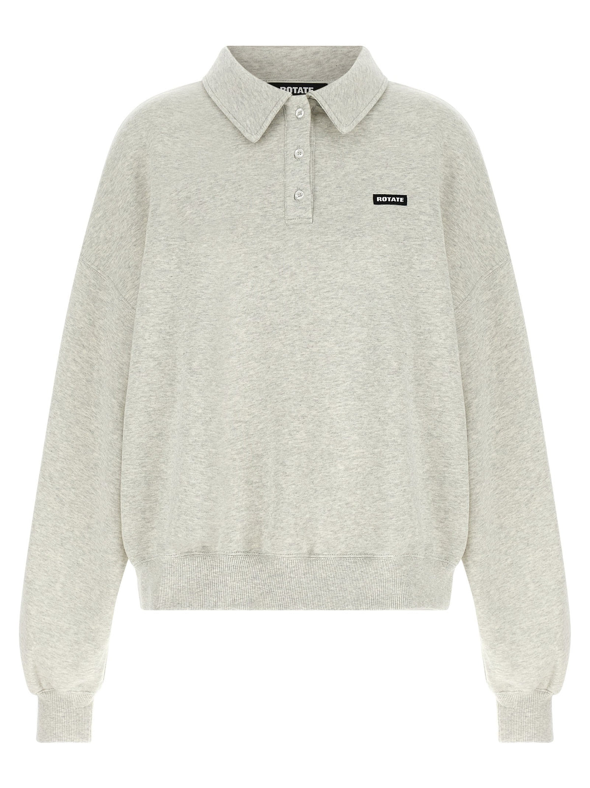 ROTATE Birger Christensen Fleece Polo Shirt White