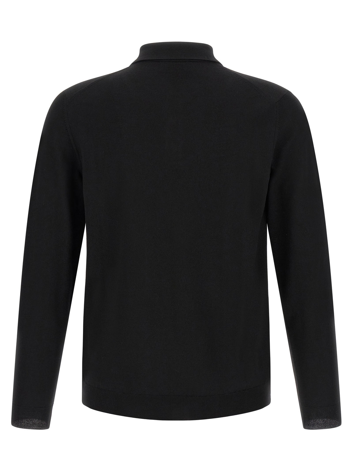 Zanone Flexwool Wool Polo Shirt Black