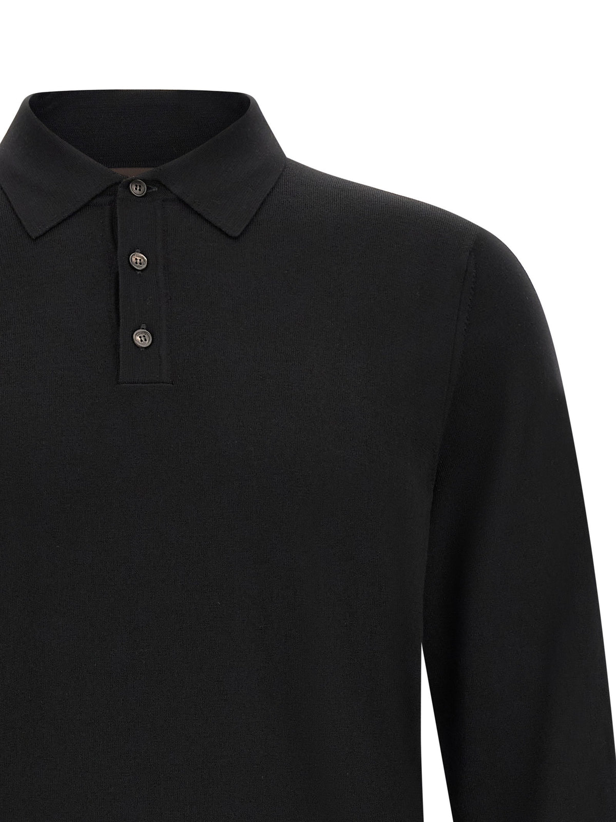 Zanone Flexwool Wool Polo Shirt Black