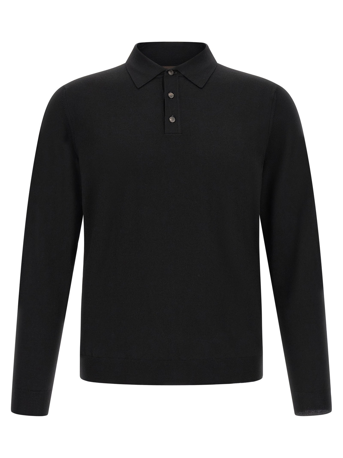 Zanone Flexwool Wool Polo Shirt Black