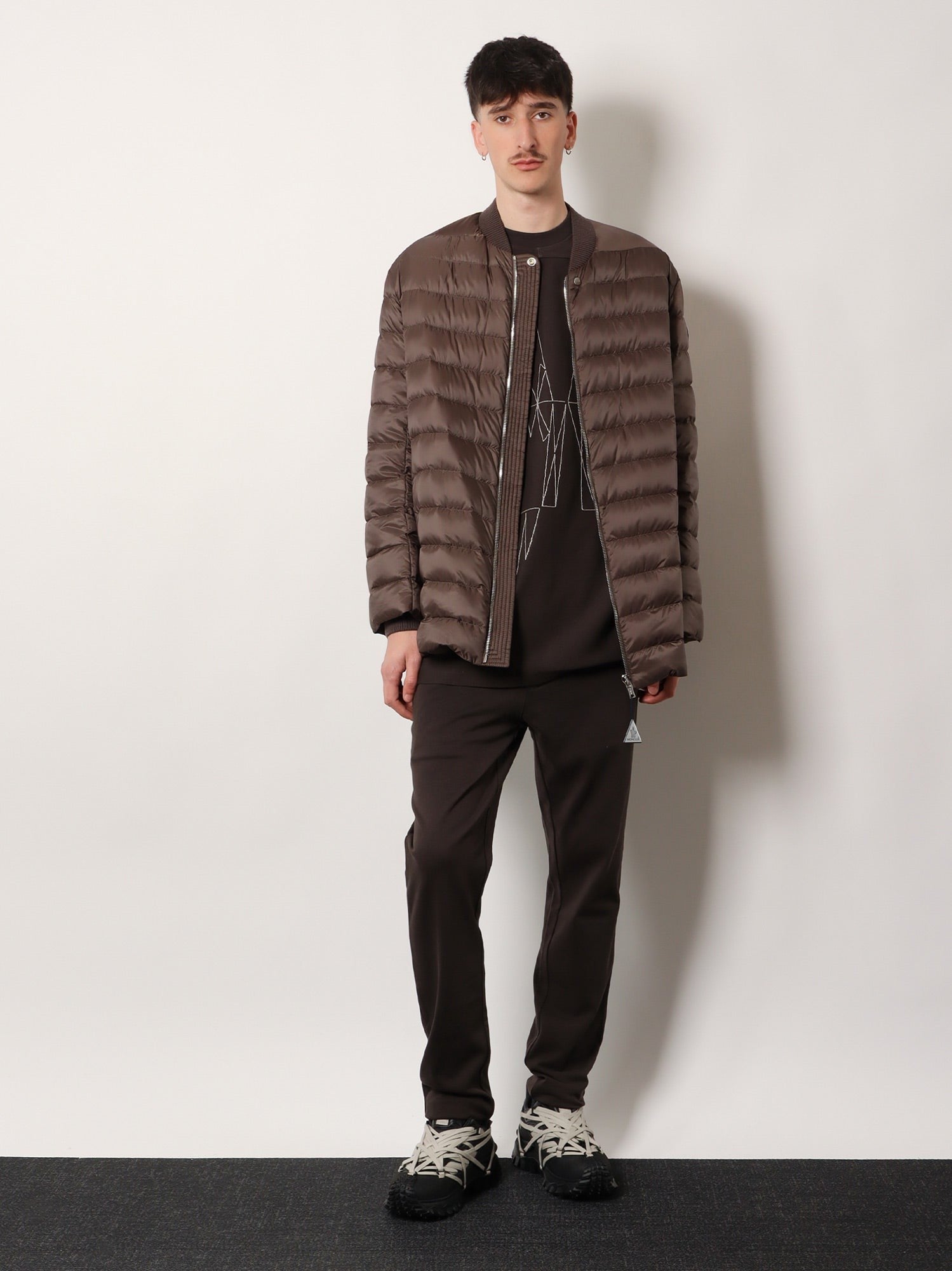 Rick Owens Men's Moncler + Rick Owens Flight Parka Down Jacket Brown