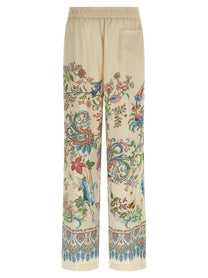 ETRO Flora and Fauna Printed Trousers Beige