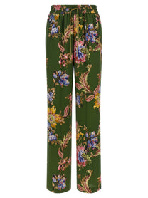 ETRO Floral Print Trousers Green