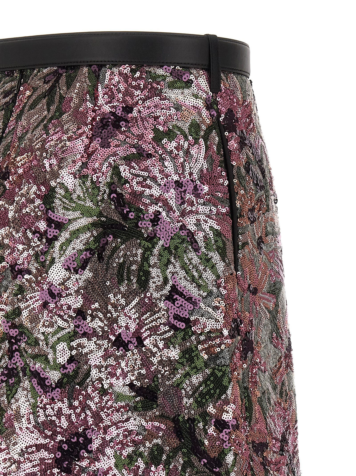 self-portrait Floral Sequin Mini Skirt Blue