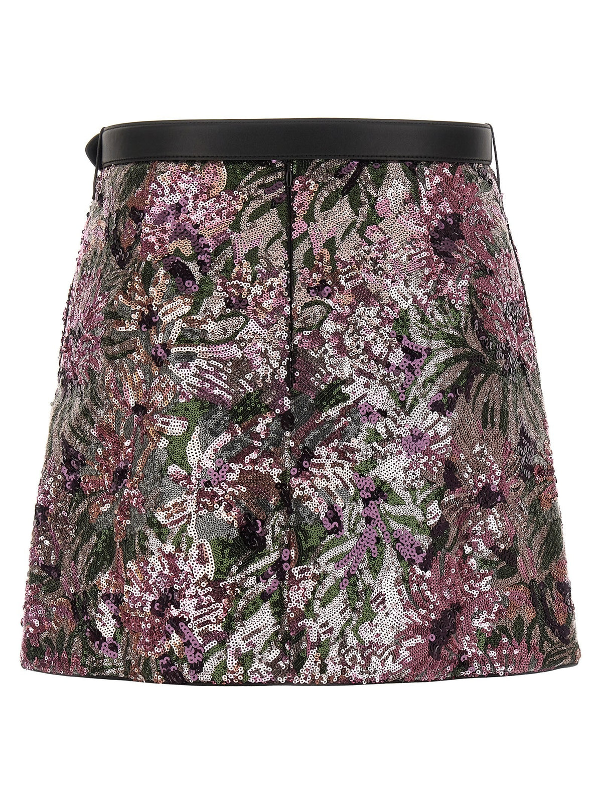 self-portrait Floral Sequin Mini Skirt Blue