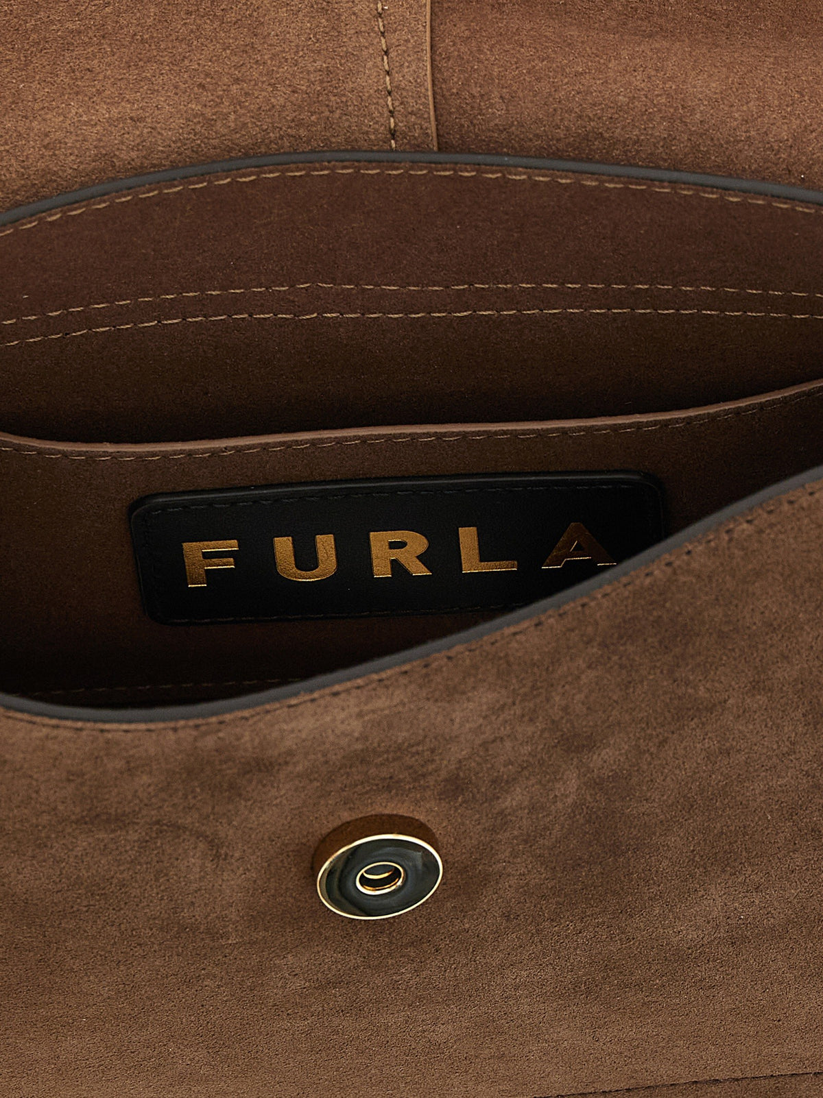 Furla Flow Buckle Handbag Brown