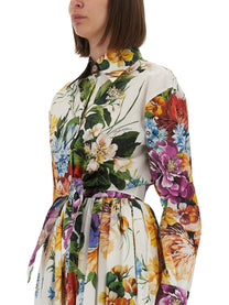 Dolce &amp; Gabbana Women's Flower Bouquet Print Poplin Shirt Multicolor