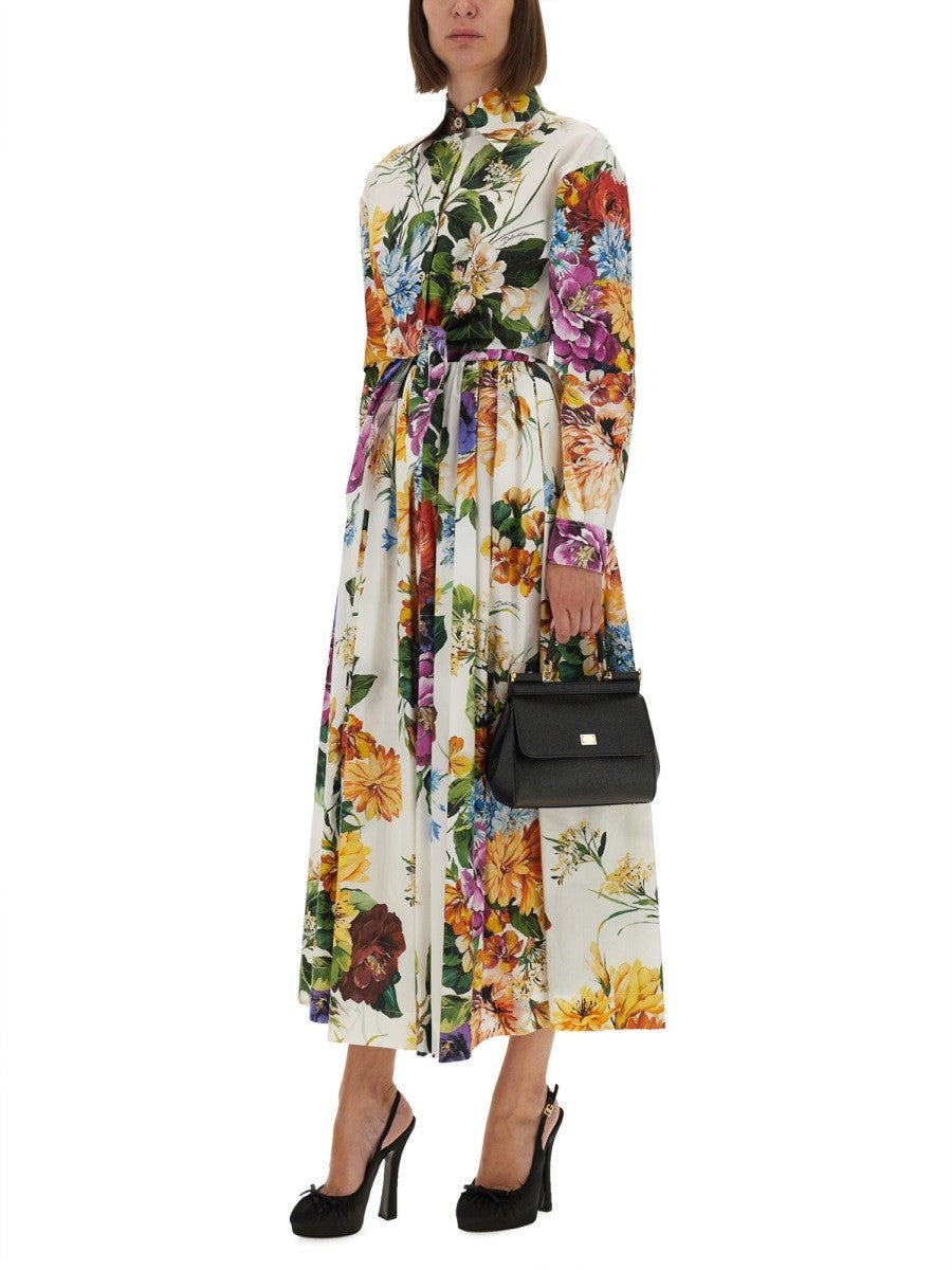 Dolce &amp; Gabbana Women's Flower Bouquet Print Poplin Shirt Multicolor