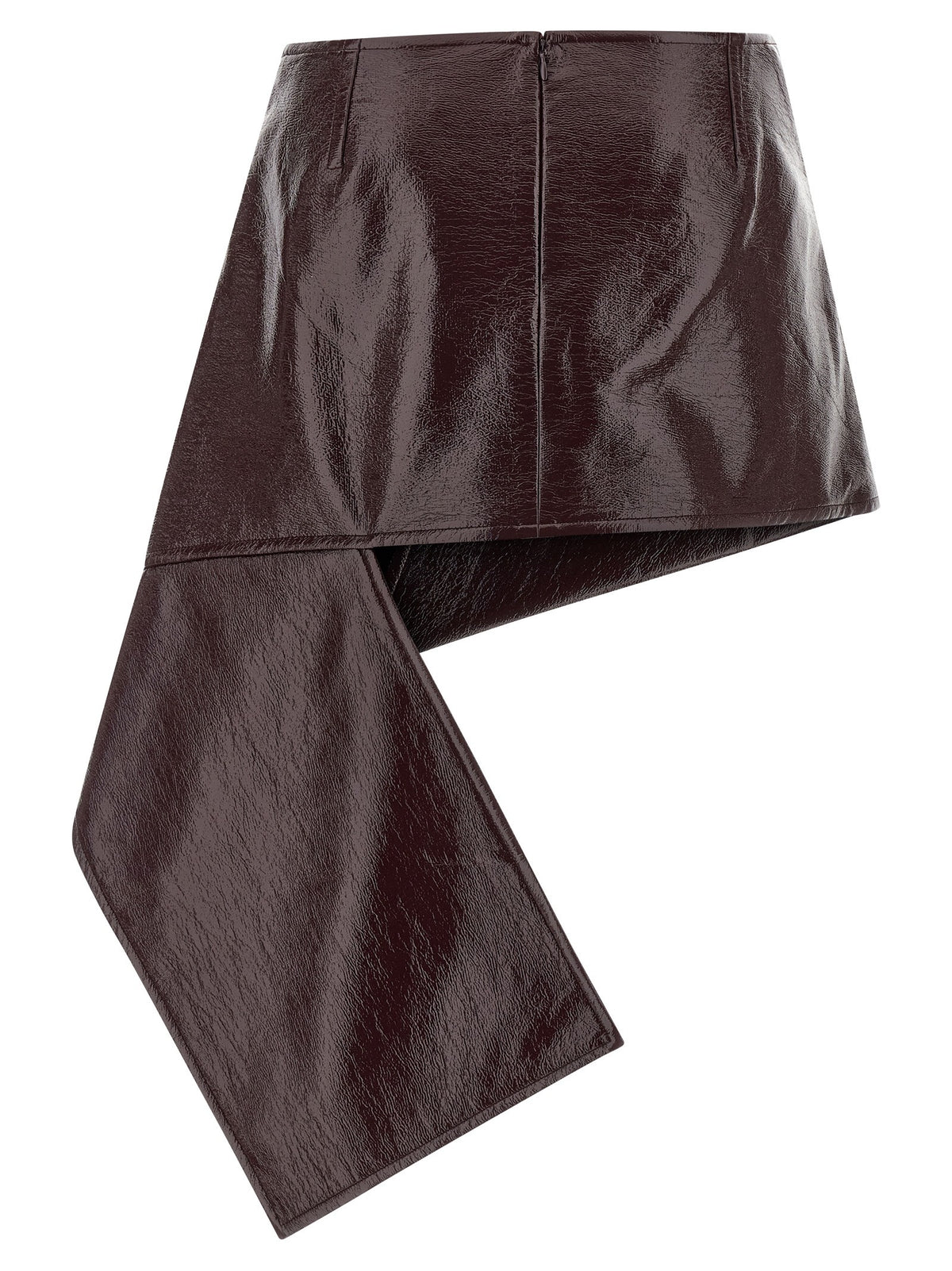 courrèges Fold Vinyl Mini Skirt Red, view 2