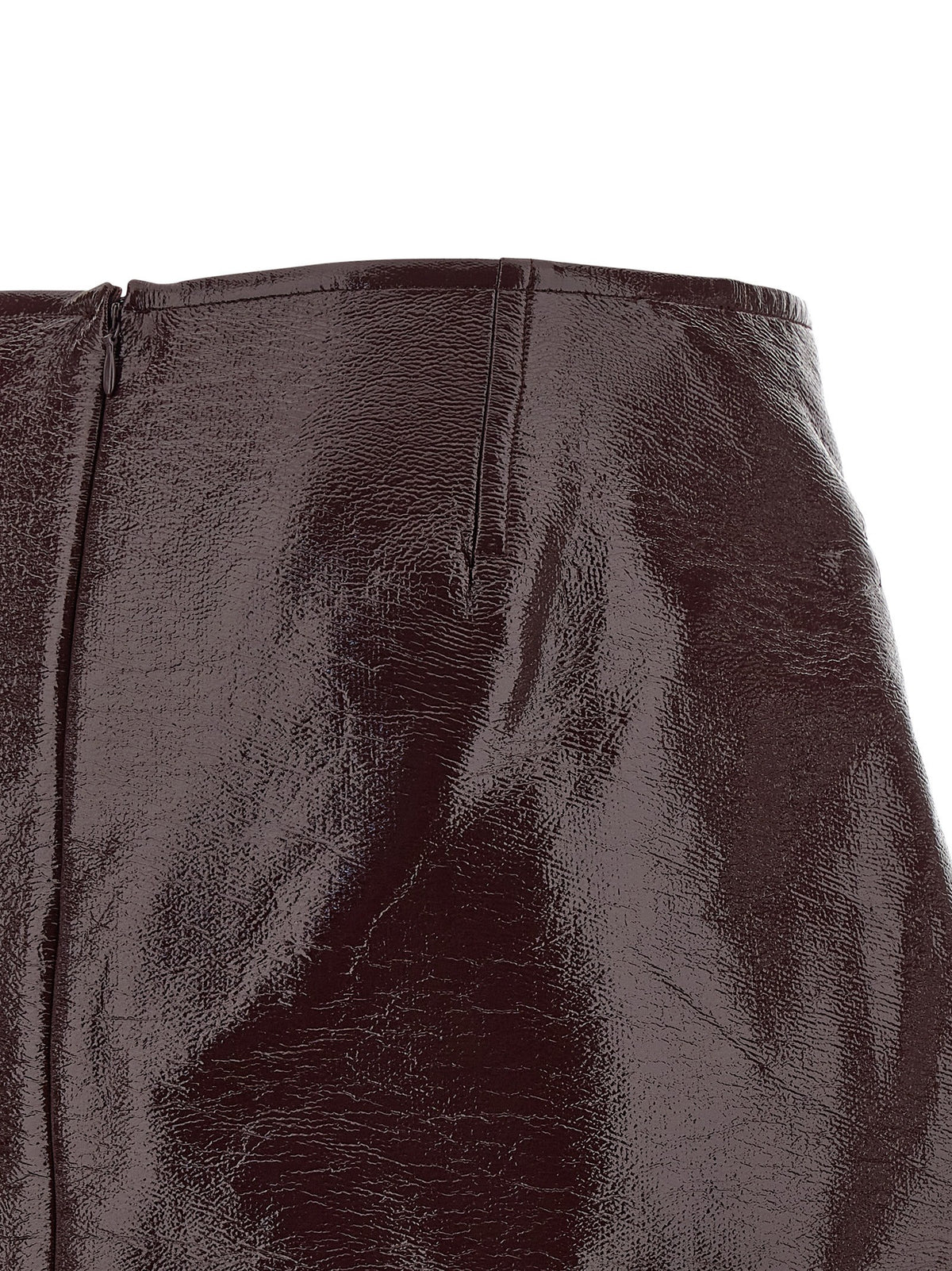 courrèges Fold Vinyl Mini Skirt Red, view 4