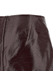 courrèges Fold Vinyl Mini Skirt Red, view 4