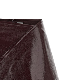 courrèges Fold Vinyl Mini Skirt Red, view 3