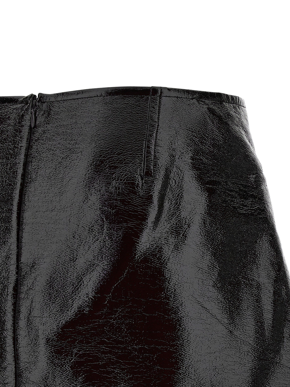 courrèges Fold Vinyl Mini Skirt Black