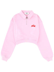MSGM Women's Follow the Rabbit Collared Sweatshirt Blue