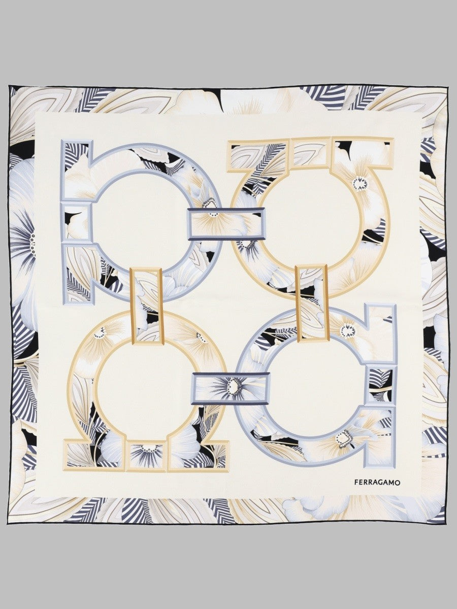 Ferragamo Women's Foulard Fiori Gancini Beige