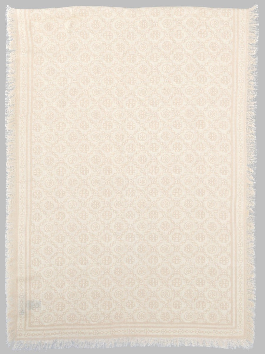 Tory Burch Women's Foulard Lungo Floreale Monogram Beige