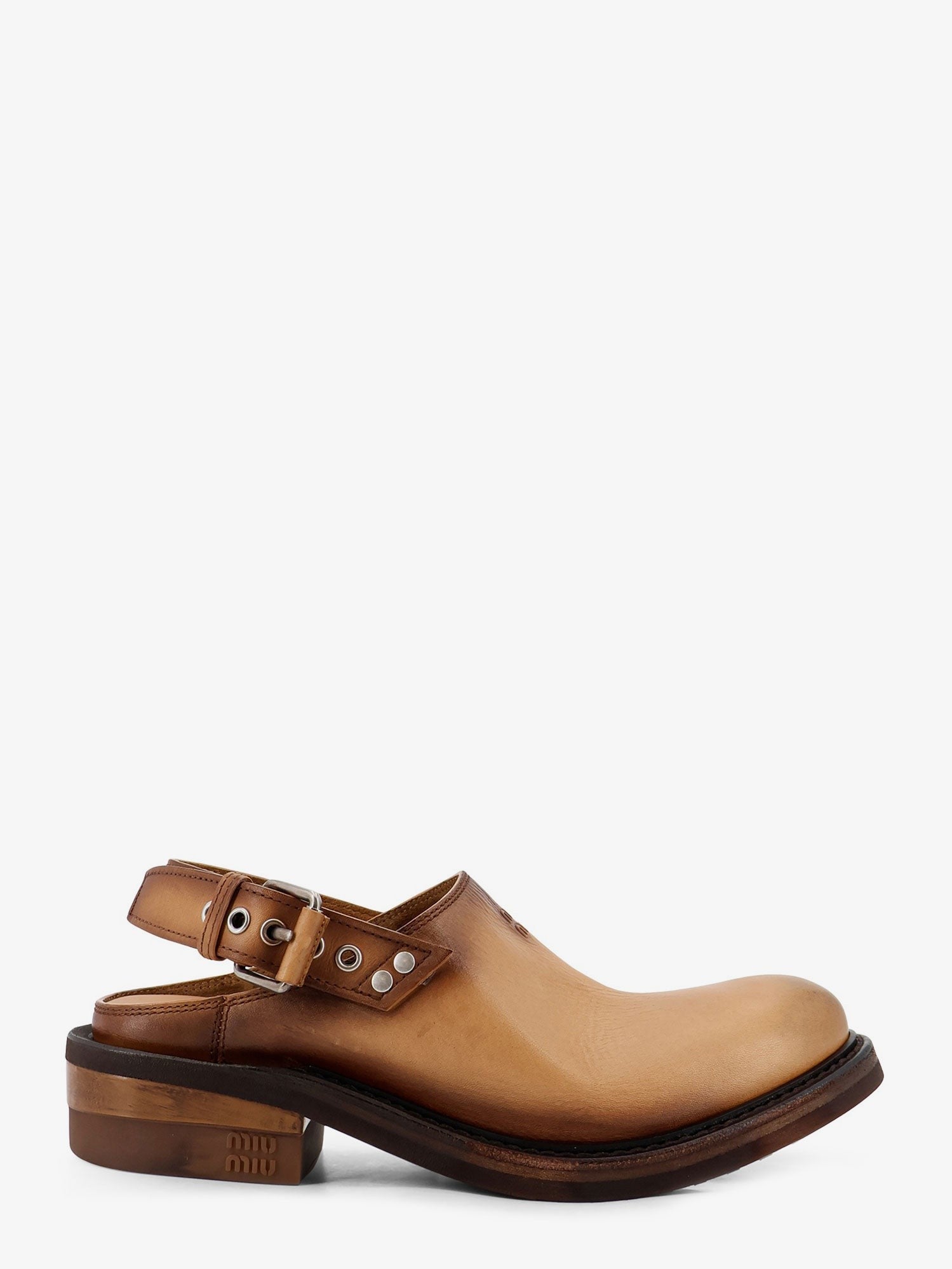 Miu Miu Women's Foule Sabots Brown