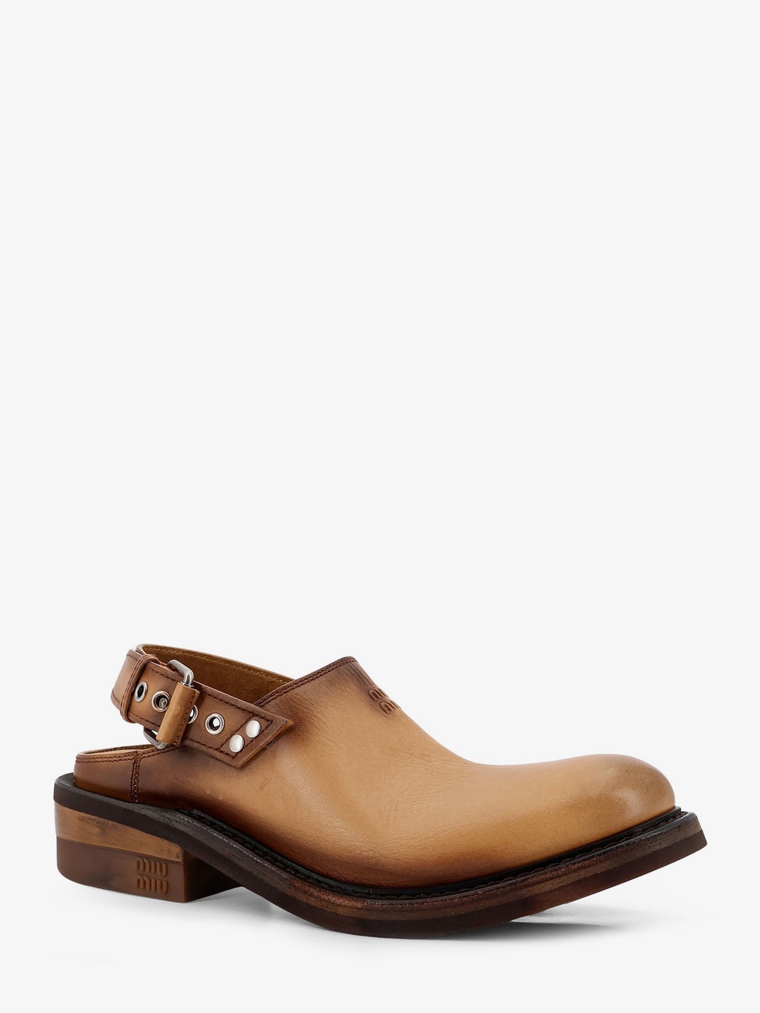 Miu Miu Women's Foule Sabots Brown