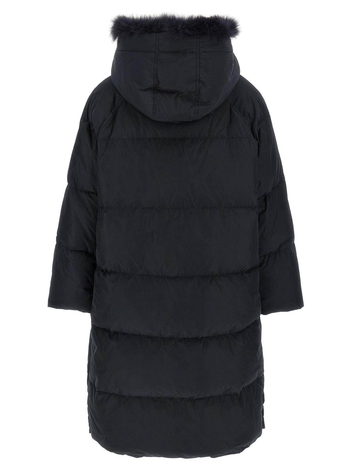 Yves Salomon Army Fox Fur Finishing Down Jacket Black