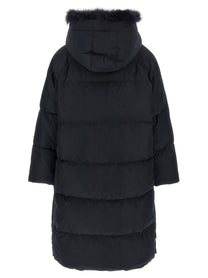 Yves Salomon Army Fox Fur Finishing Down Jacket Black