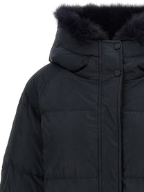 Yves Salomon Army Fox Fur Finishing Down Jacket Black