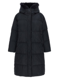 Yves Salomon Army Fox Fur Finishing Down Jacket Black