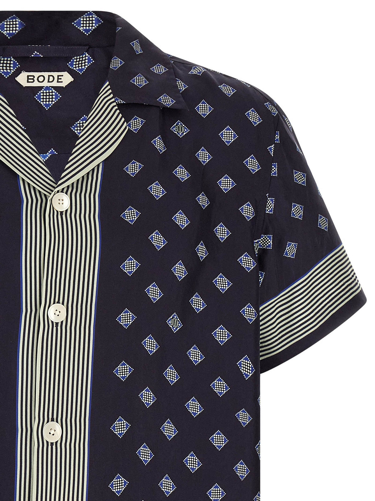 BODE Foyer Diamond Shirt Blue