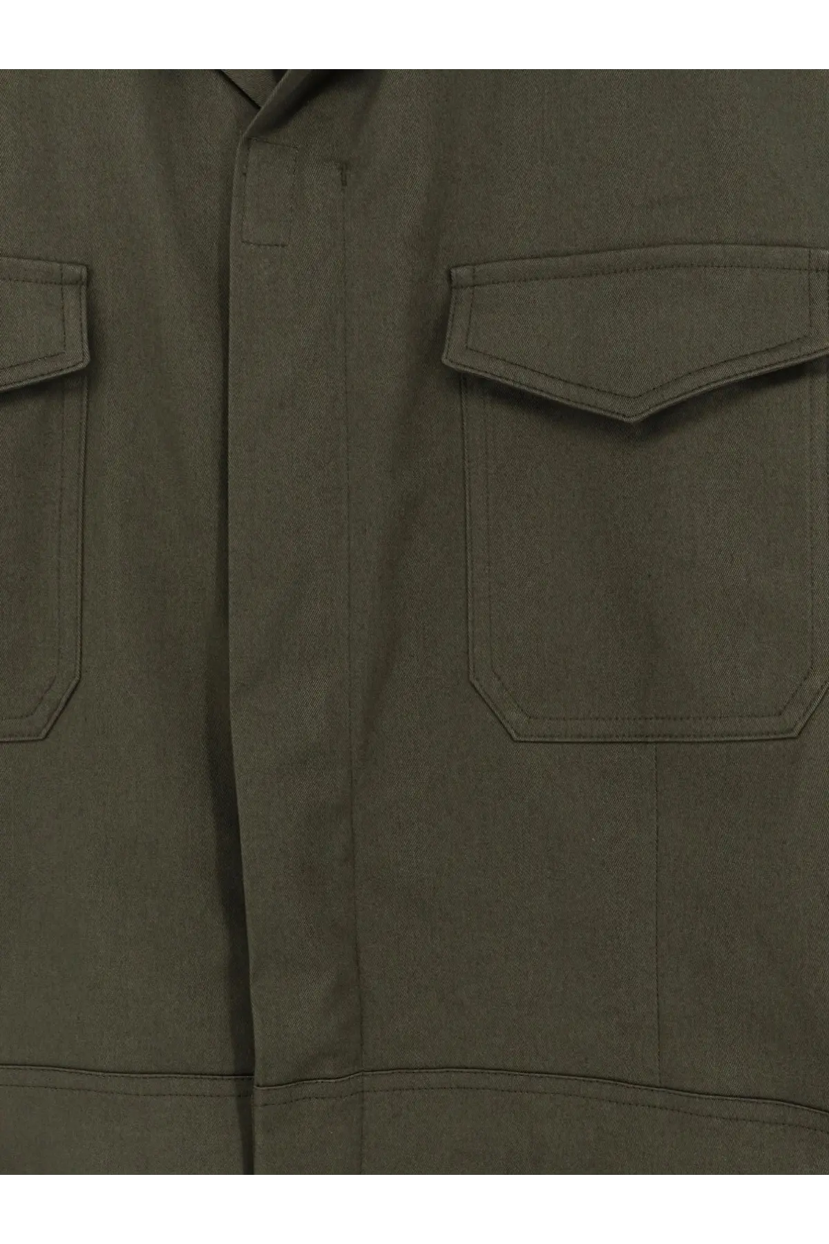Olive green cotton jacket with two flap pockets from the frankie shop womens ardea cotton jumpsuit green collection
