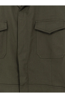 Olive green cotton jacket with two flap pockets from the frankie shop womens ardea cotton jumpsuit green collection