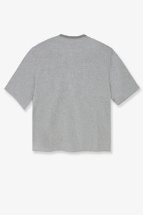 Gray heathered cotton t-shirt with relaxed fit and ribbed crew neckline from the frankie shop women’s collection