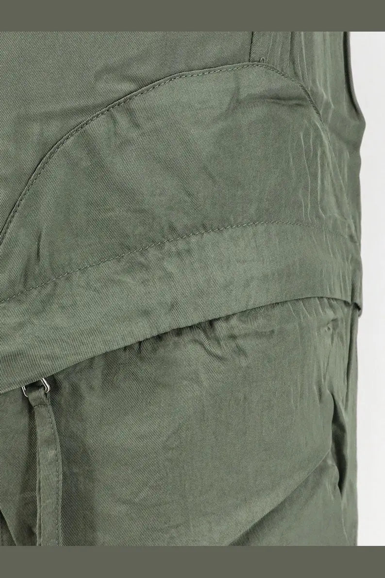 The Frankie Shop women’s kelly fluid cargo trousers green olive with durable fabric and reinforced pocket stitching