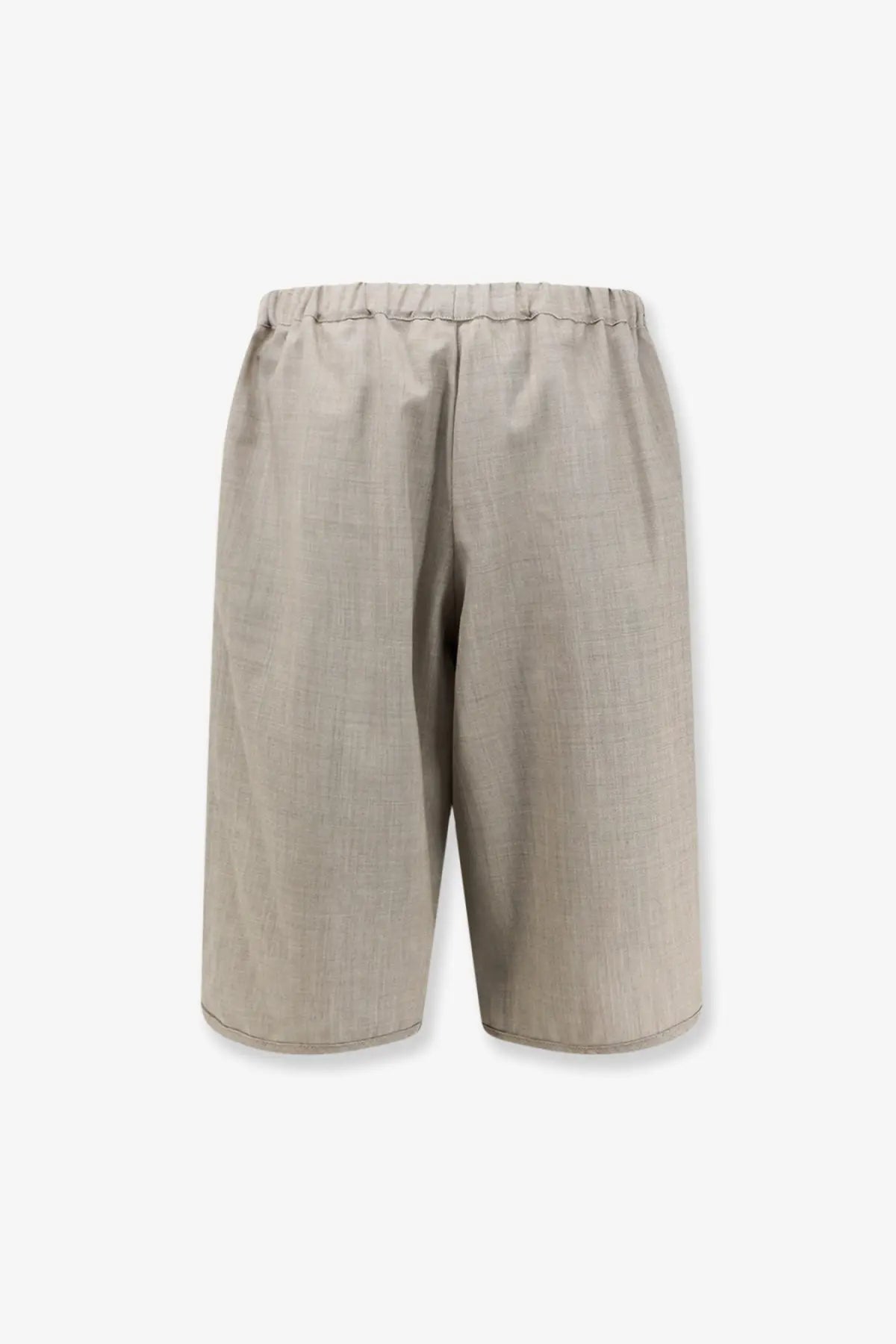 Beige virgin wool bermuda shorts with elastic waistband from the frankie shop womens nelis élange collection