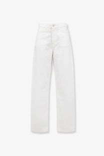 White high-rise straight-leg denim jeans from the frankie shop made of nelton material for women