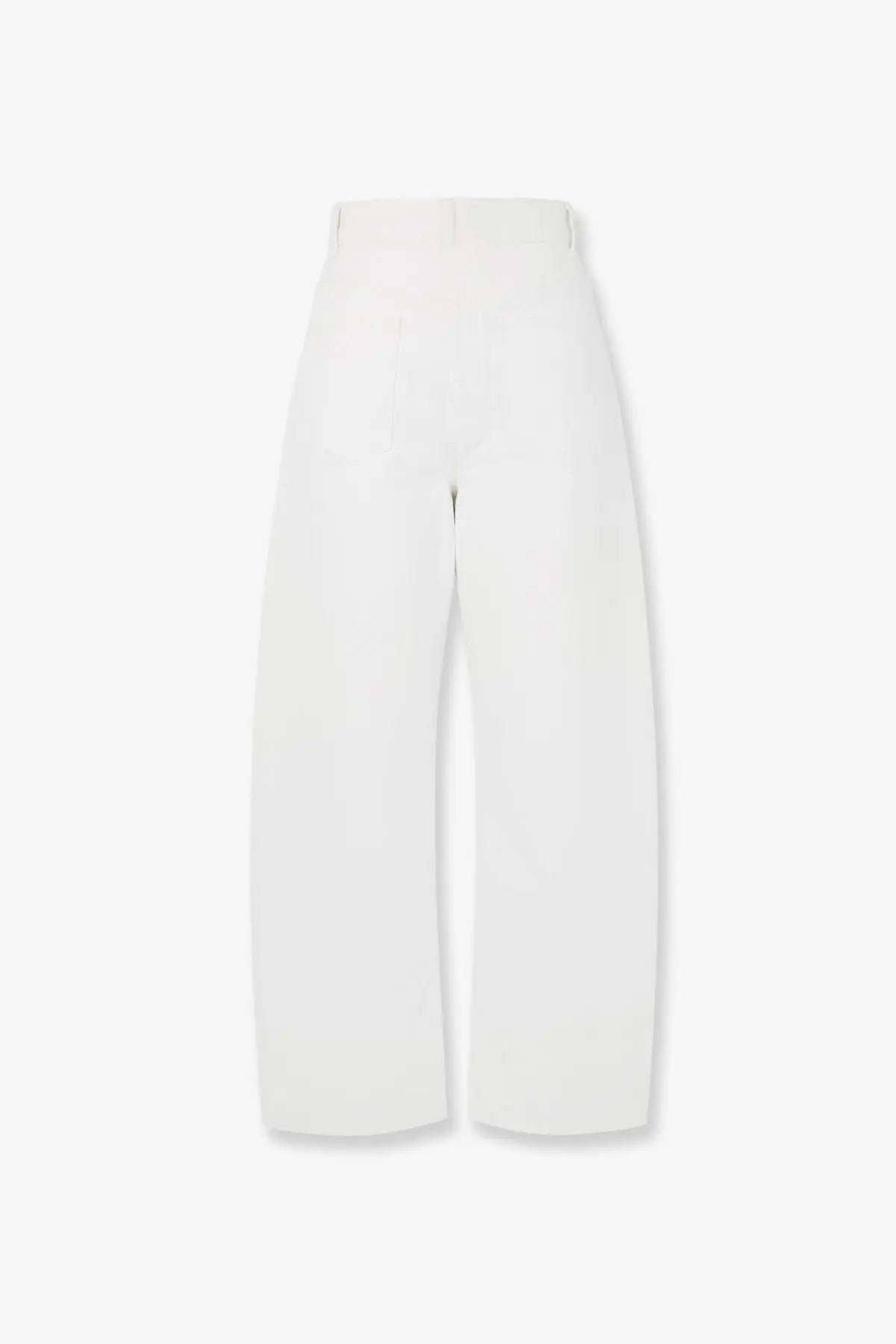 White high-waisted wide-leg denim trousers with a clean minimalist design from the frankie shop women collection