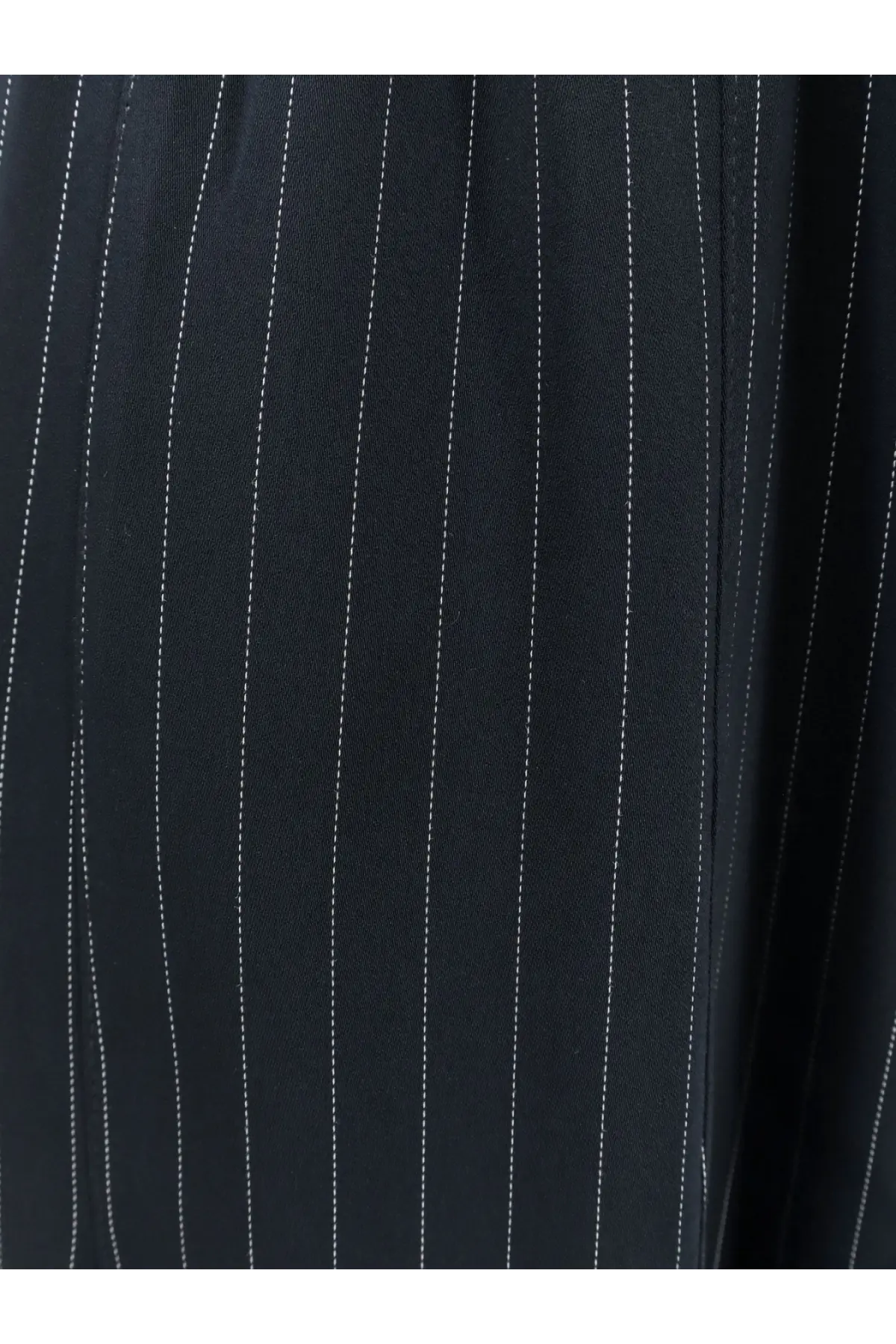 The Frankie Shop women’s oakdale trousers in blue feature navy pinstripe fabric with fine white vertical stitching