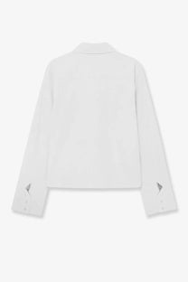 The frankie shop women’s tila organic cotton white blazer with classic collar and buttoned cuffs