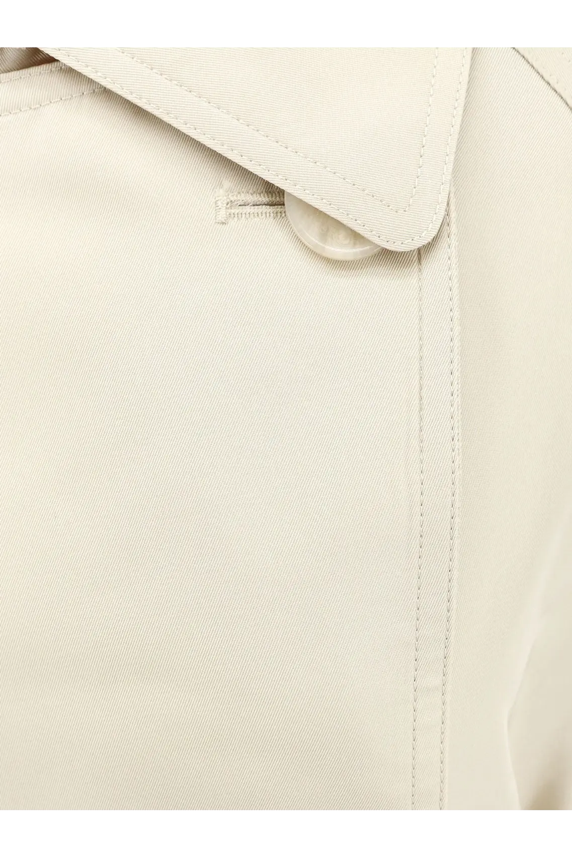 The Frankie Shop women’s veyron double breasted blazer beige cream trench coat with woven texture and round collar button