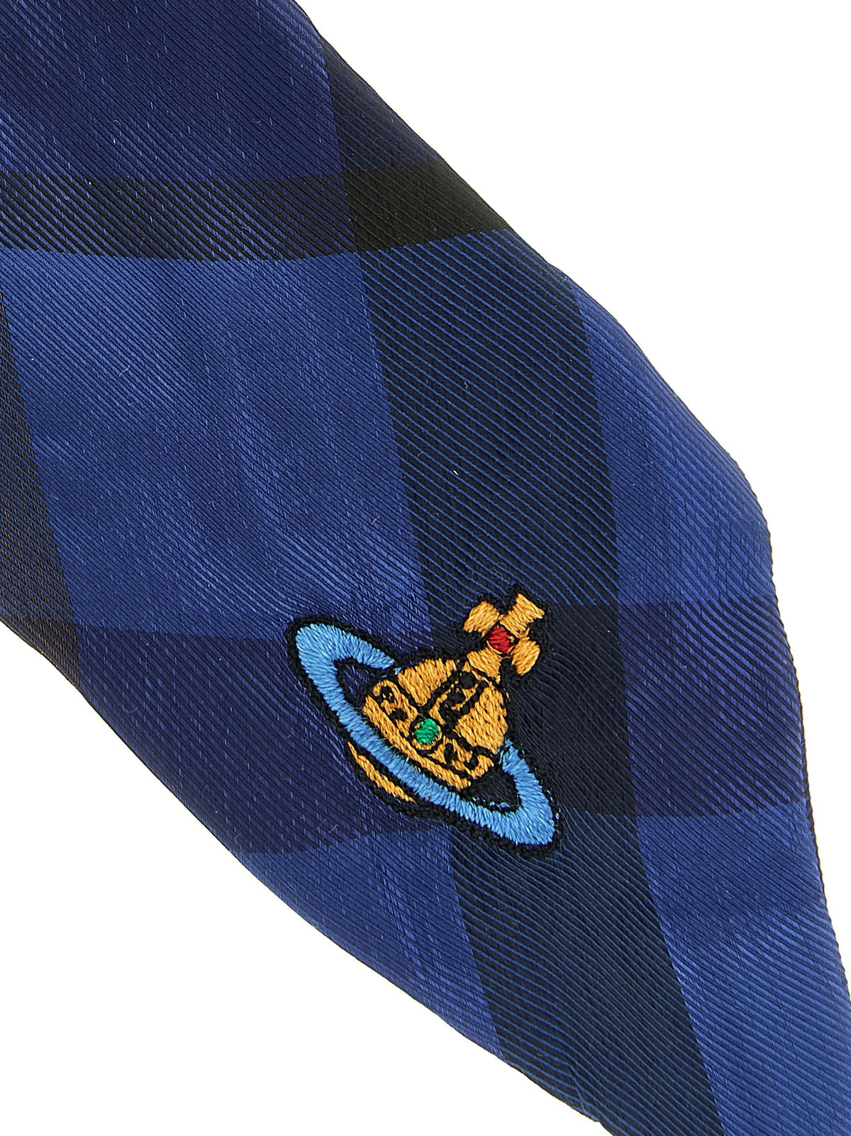 Vivienne Westwood Fraser Large Tartan Hair Elastic Blue, view 3